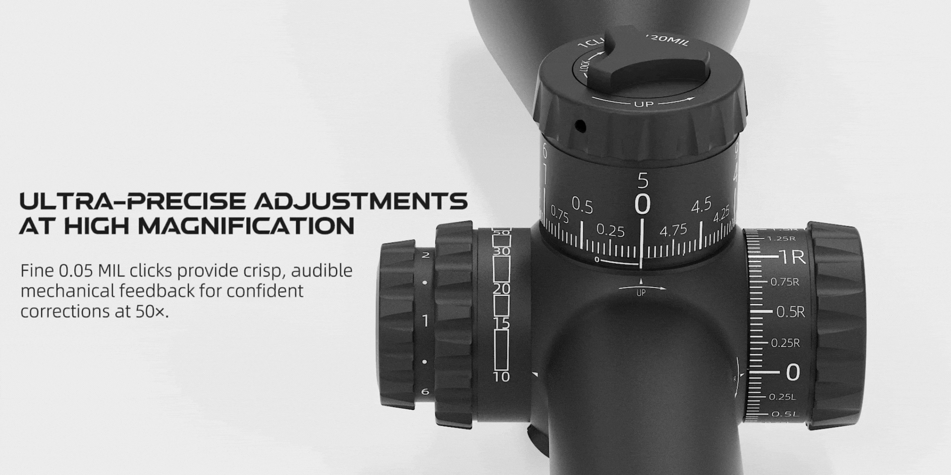 Tauron 5-50x60 ED - Audible Mechanical Feedback.gif