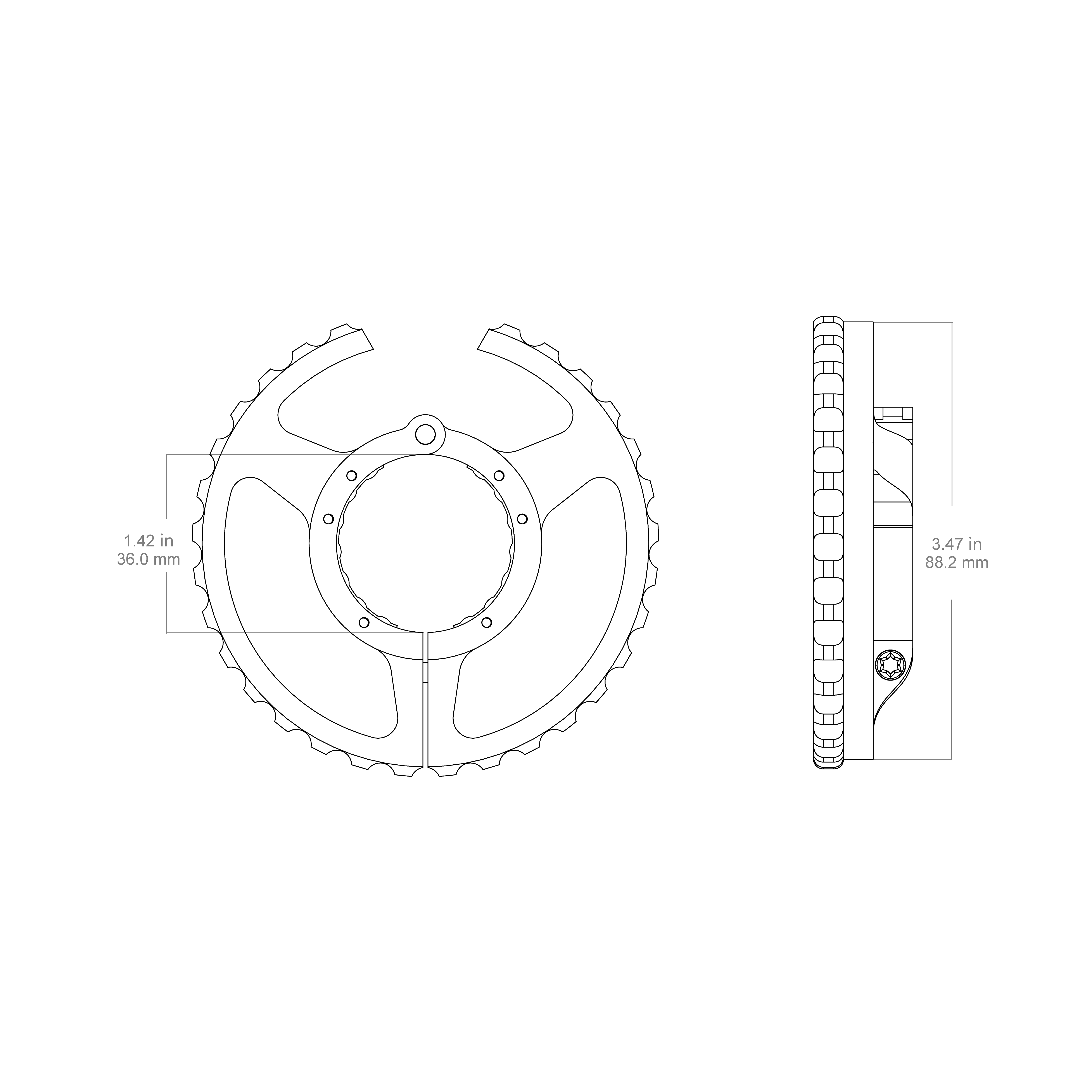 SCCON-SW2 Continental Scope Dimensions